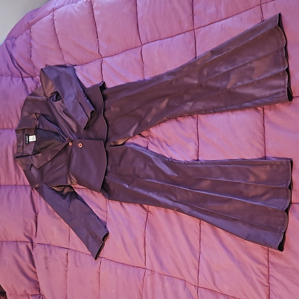 Gorgeous On n'est pas des Anges Plum Satin Pantsuit Size 6/8 S/M w 31" inseam